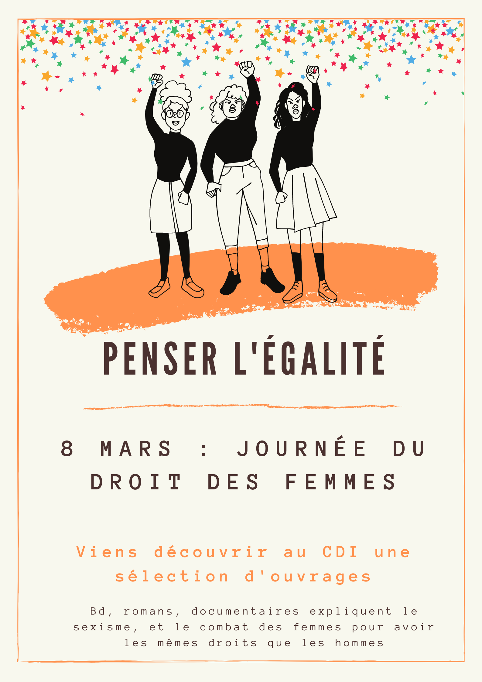 8 mars Journée Internationale pour les Droits des Femmes, Journée International de la Femme, Poster, Affiche .png